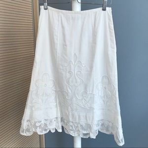 White Badgley Mischka cotton skirt, size 6